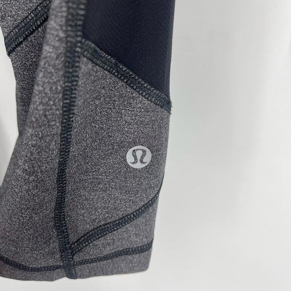 Lululemon Pace Rival Crop 22" Leggings Heathered Black Size 6 - Picture 8 of 10
